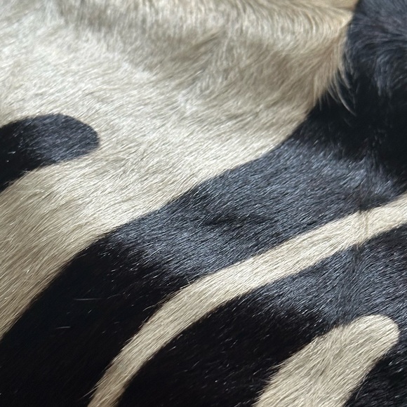 HEAVY Leather jacket- BULL HIDE and (faux) zebra hair - Picture 7 of 16